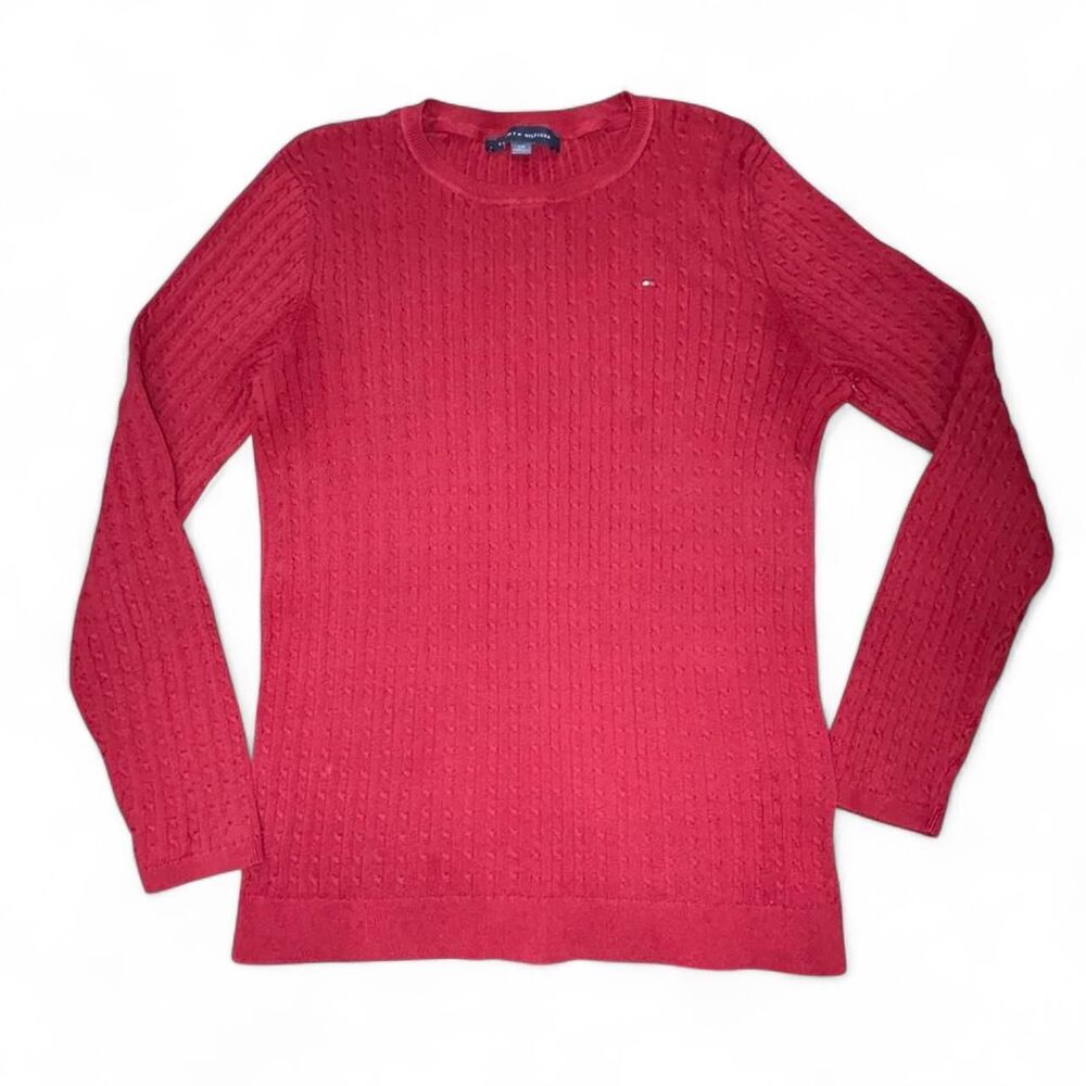 Tommy-hilfiger Women's Red and Burgundy Jumper